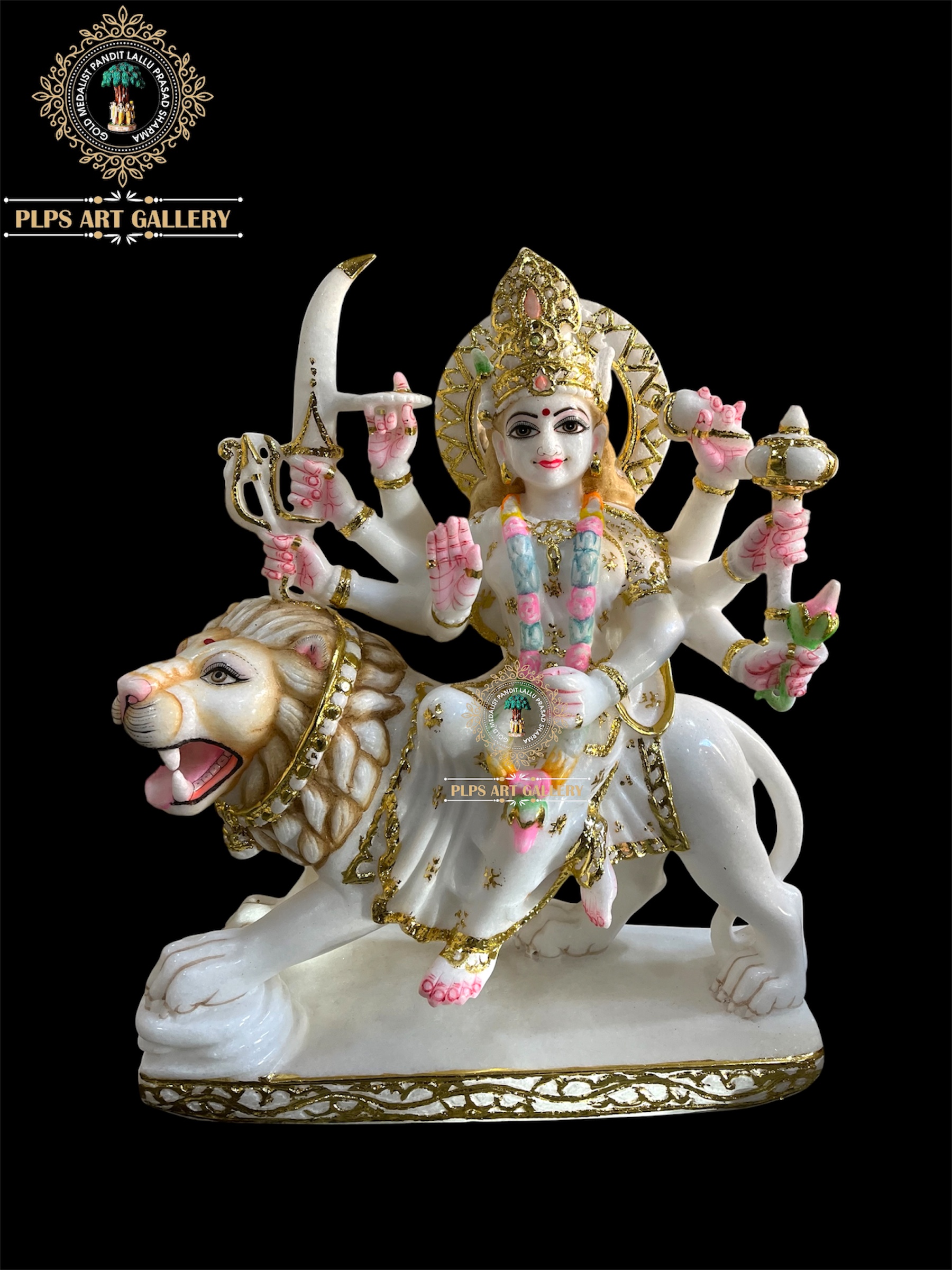 Makrana Marble Durga Maa Statue Handcrafted