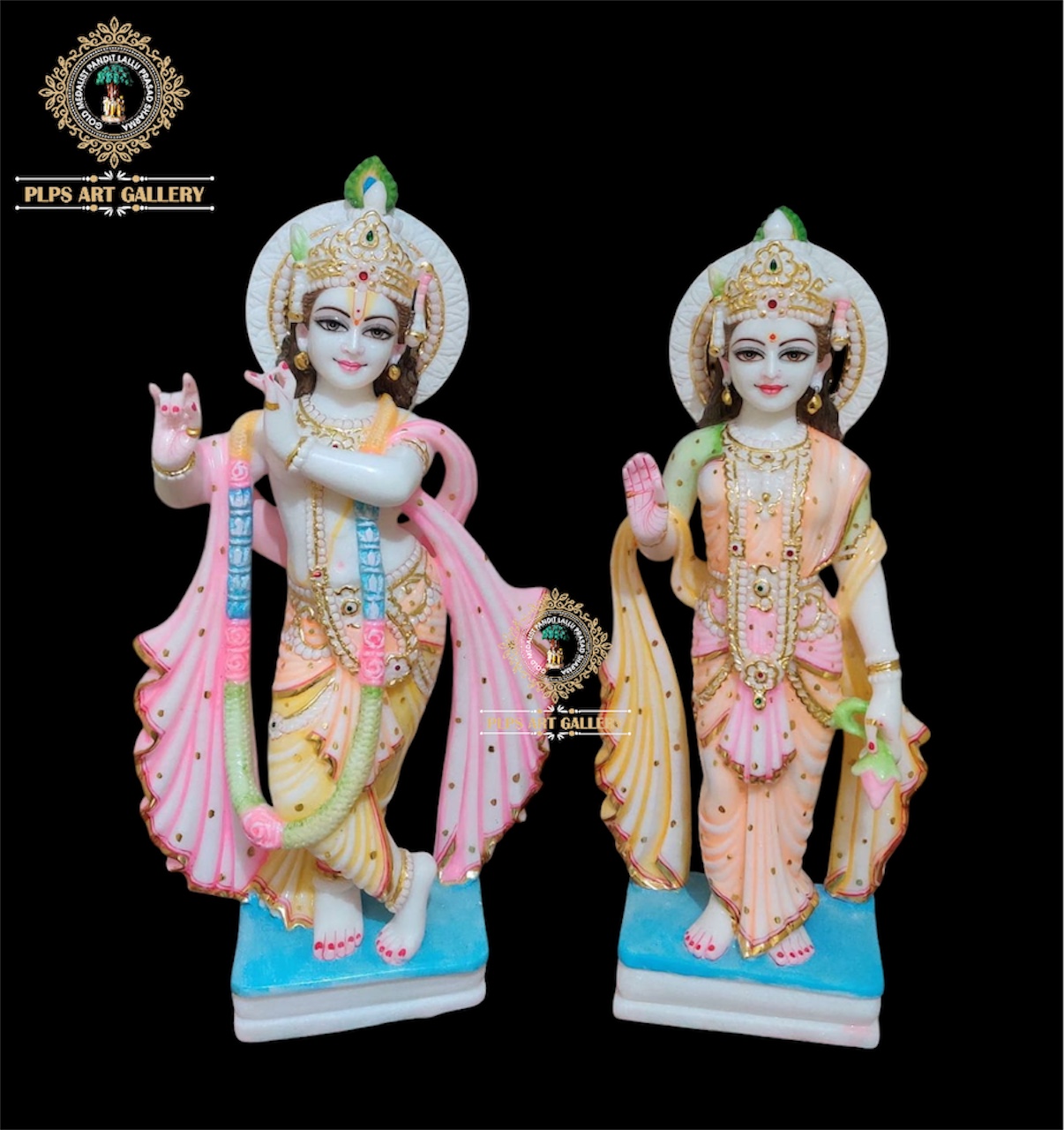 Swarna-Kanti Divine Radha Krishna with real gold artistry