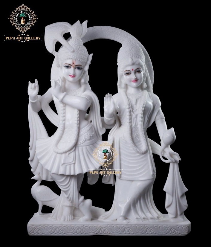 Premium Makrana Marble Radha Krishna Jugal Jodi statue